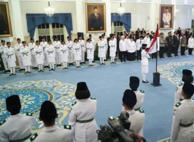 Ilustrasi 76 Anggota Paskibraka dikukuhkan di Istana Negara. [Instagram]